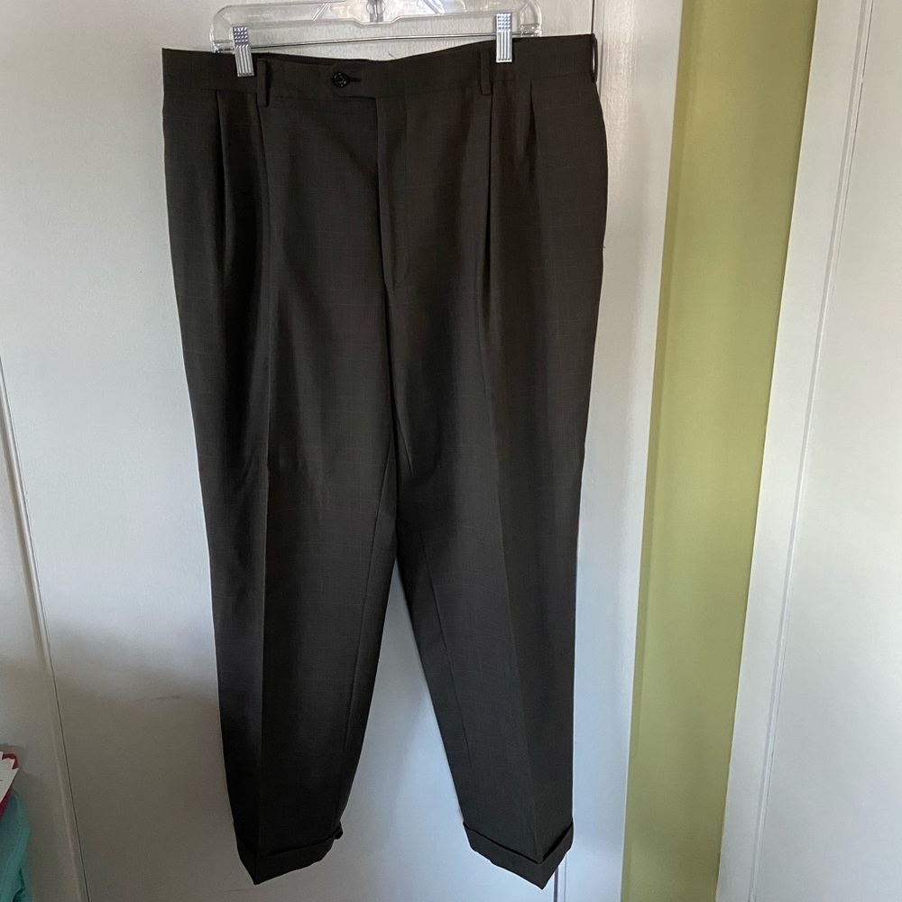 Brown plaid Jos. A. Bank pleated pants